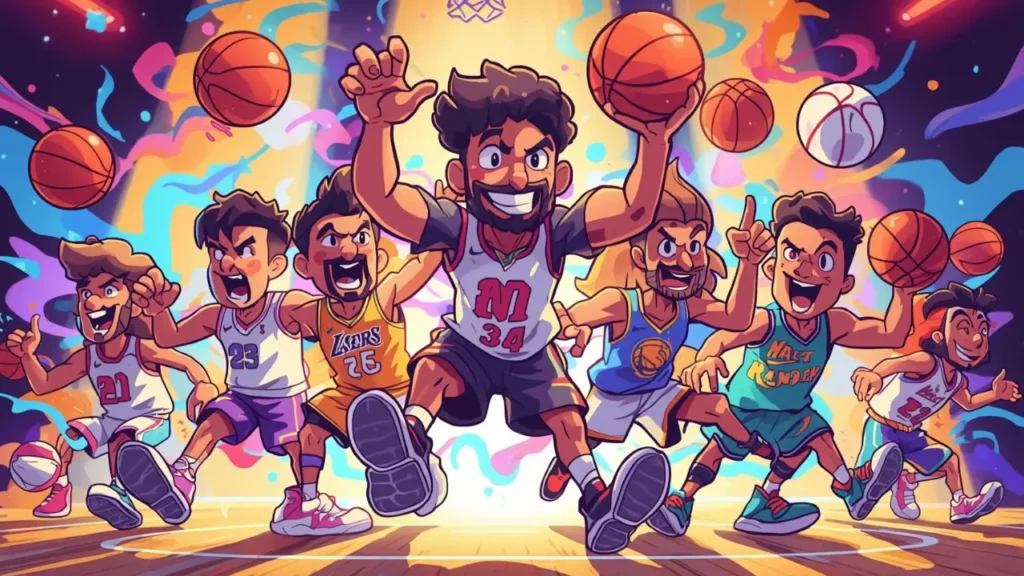 Step-by-step infographic showing how to play Basket Random Unblocked Online.